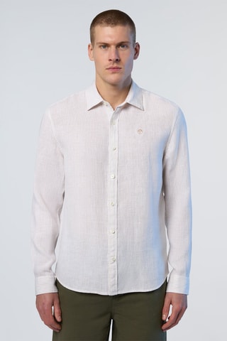 Camisa regular de linho - Branco