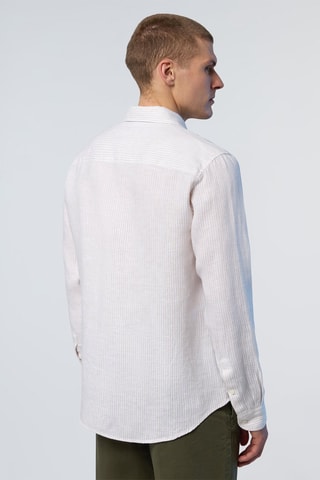 Camisa regular de linho - Branco