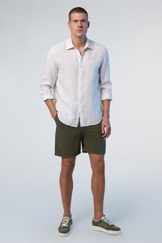 Camisa regular de linho - Branco