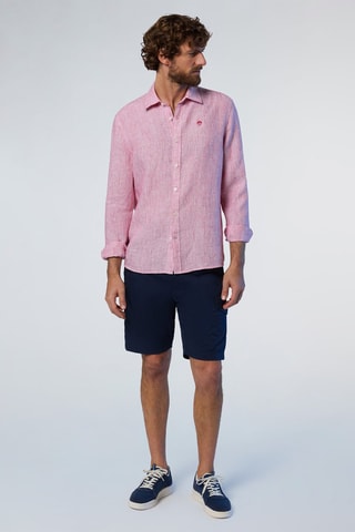 Camisa regular de linho - Rosa