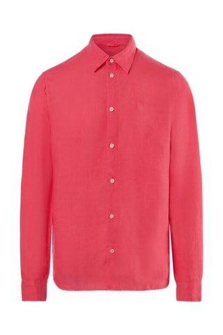 Camisa regular de linho - Coral