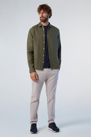 Camisa regular de linho - Verde