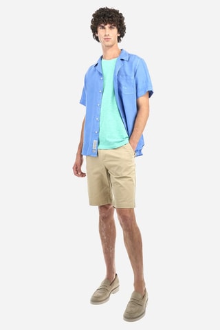 Camisa regular em linho - Azul