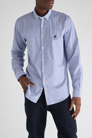 Camisa - Azul e cru