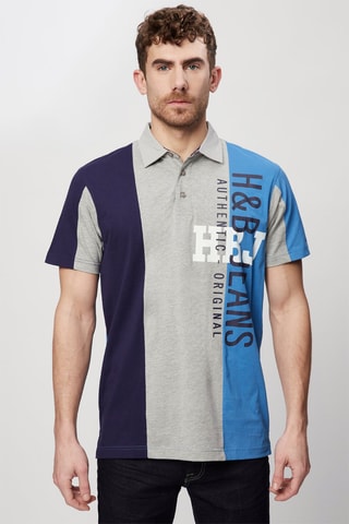 Polo Azul e cinzento mesclado - Harmont & Blaine Jeans