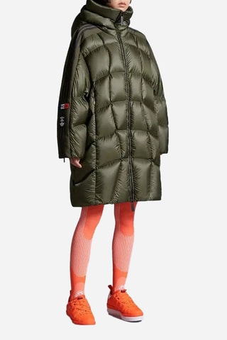 Blusão longue com capuz Moncler x Adidas Originals - Verde