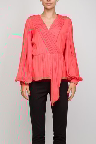 Blusa plissada - Coral