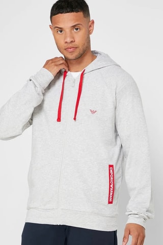 Sweat com capuz - Cinzento-claro mesclado - Emporio Armani