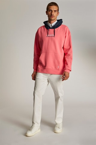 Sweat polar com capuz Rosa-camélia