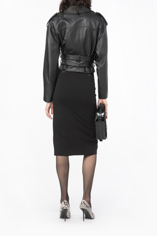 Saia direita cintura alta - Preto