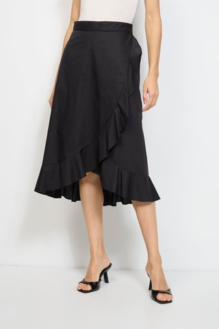 Jupe portefeuille taille haute - Noir