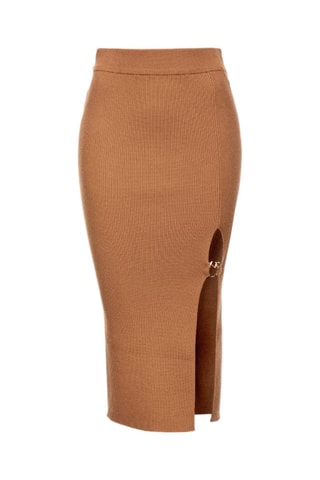 Saia justa em lã - Castanho