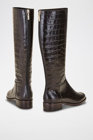 Botas em couro Romiaow/Croc Preto