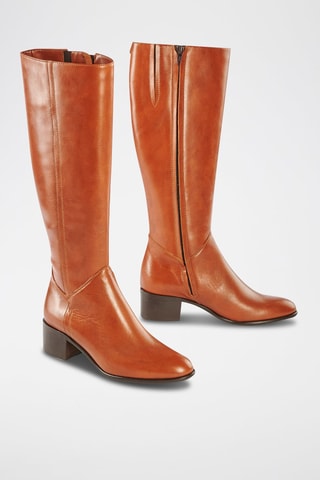 Botas em couro de vitelo Bamilie Castanho