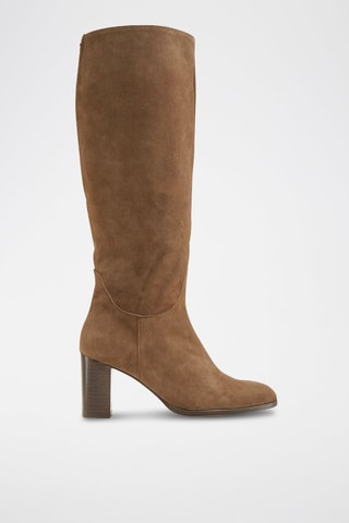 Botas em couro de vitelo veludo Cavanna Caqui