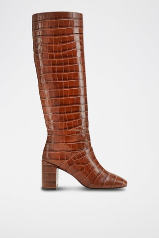 Botas em couro Romali/Croc Castanho