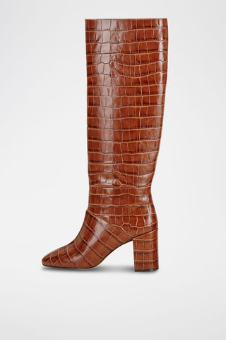 Botas em couro Romali/Croc Castanho