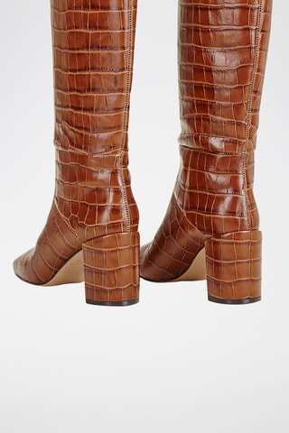 Botas em couro Romali/Croc Castanho