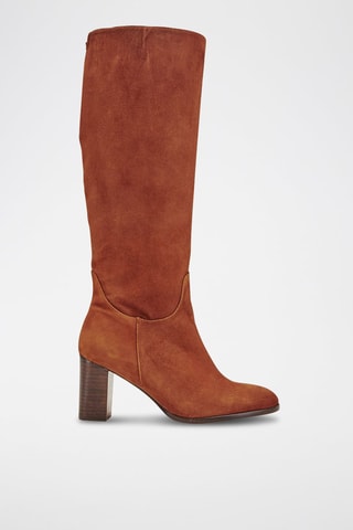 Botas em couro de vitelo veludo Cavanna Camel