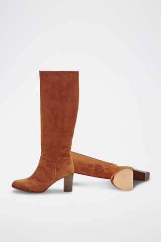 Botas em couro de vitelo veludo Cavanna Camel