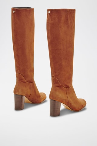 Botas em couro de vitelo veludo Cavanna Camel