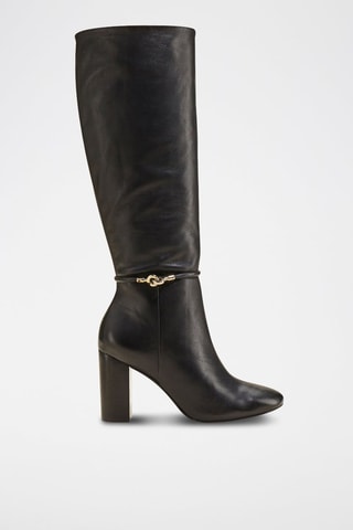 Botas em couro Rafaela Preto