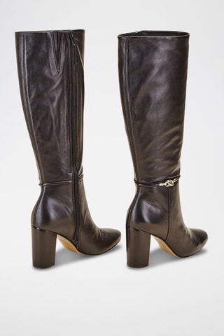 Botas em couro Rafaela Preto