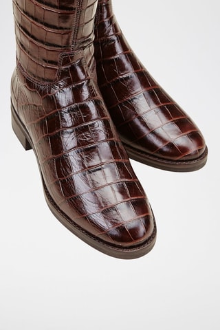 Botas em couro Romiaow/Croc Castanho