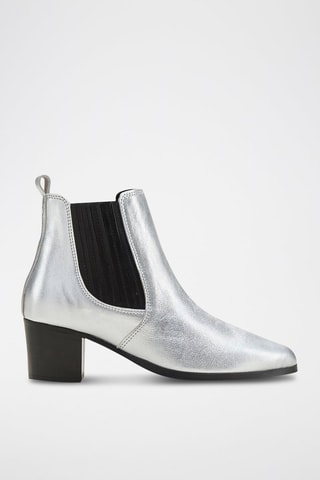 Botins Chelsea em couro Fali Prateado