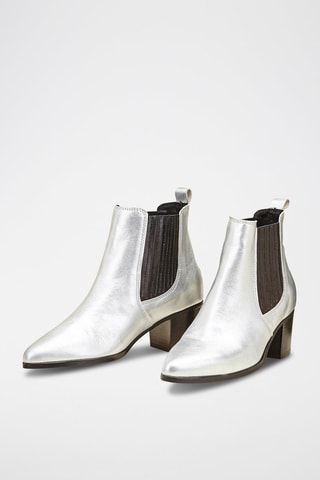 Botins Chelsea em couro Fali Prateado