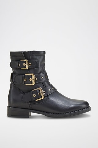 Botins em couro Fitelo Preto