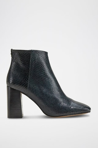 Botins em couro Cerena Verde-escuro e preto