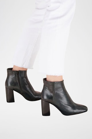 Botins em couro Cerena Verde-escuro e preto