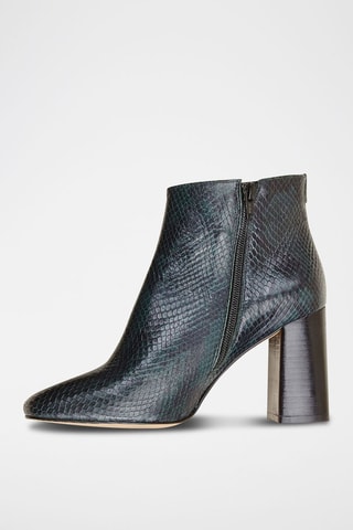 Botins em couro Cerena Verde-escuro e preto