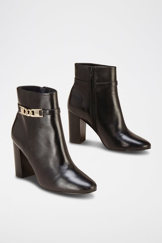 Botins em couro Reane - Preto