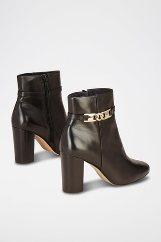 Botins em couro Reane - Preto