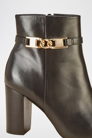 Botins em couro Reane - Preto