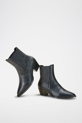 Botins subidos em couro Vantalucia - Preto