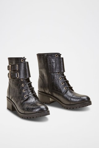 Botins em couro Kora - Preto