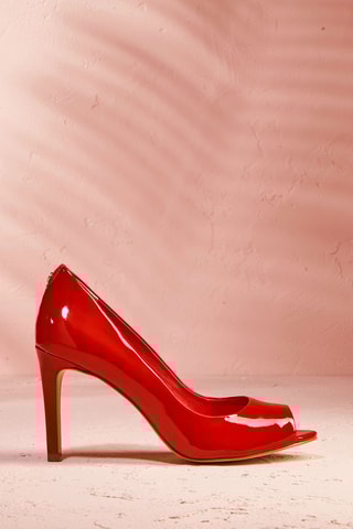 Sapatos de salto em couro de vaca envernizado Bemilene - Vermelho