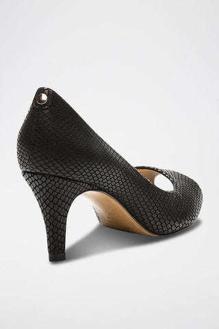 Sapatos de salto em couro de vaca Bemilene Preto