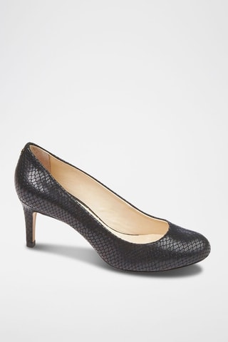 Sapatos de salto em couro de vaca Nyna Preto