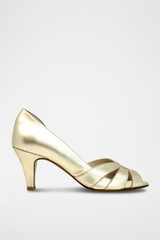 Sandálias de salto em couro Loumia Dourado