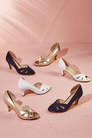 Sandálias de salto em couro Loumia Dourado