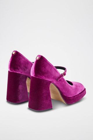 Sapatos de salto com plataforma em couro de cabra - Violeta