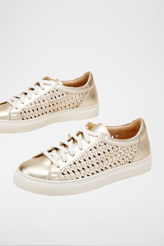 Sapatilhas em couro Kony Dourado