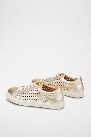 Sapatilhas em couro Kony Dourado