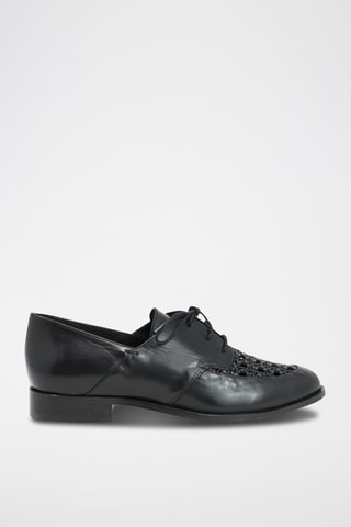 Derbies em couro de vaca Elenage Preto