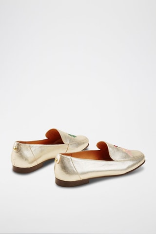 Mocassins em couro Valoha Dourado