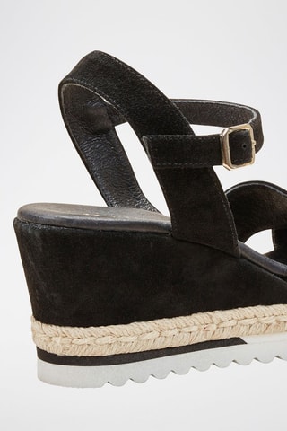 Sandálias de cunha em nobuck Naevi Preto